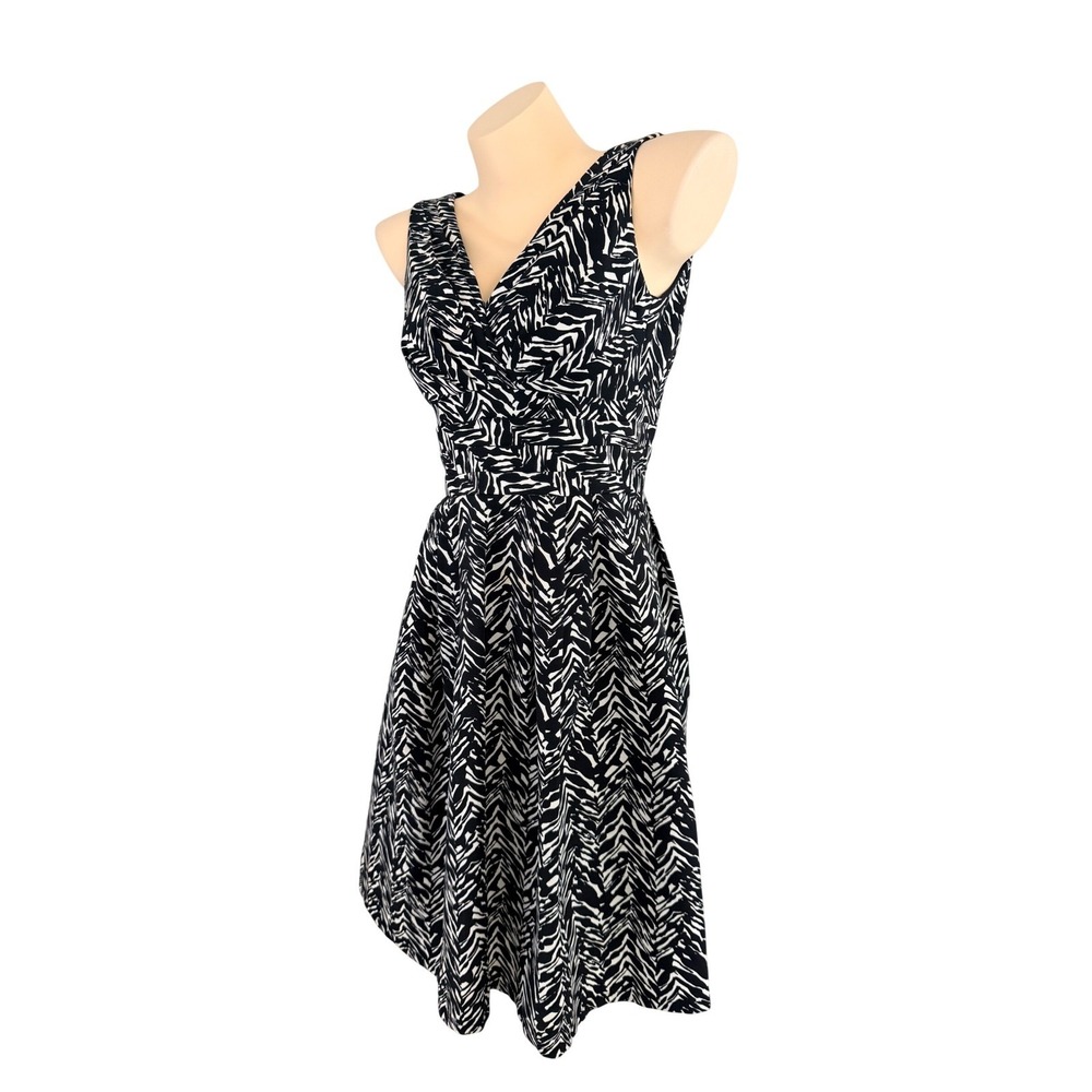 VTG Nanette Lepore Silk Cotton Print Silk Blend Fit & Flare Dress Size 0 - Picture 5 of 11